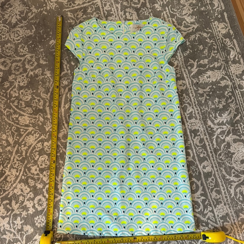 Julie Brown Blue and Green Patterned Dress